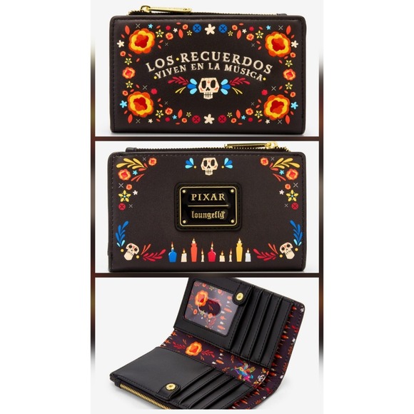 Loungefly Disney Pixar Coco Floral Embroidered Backpack & Wallet Day Of The Dead - Picture 2 of 10